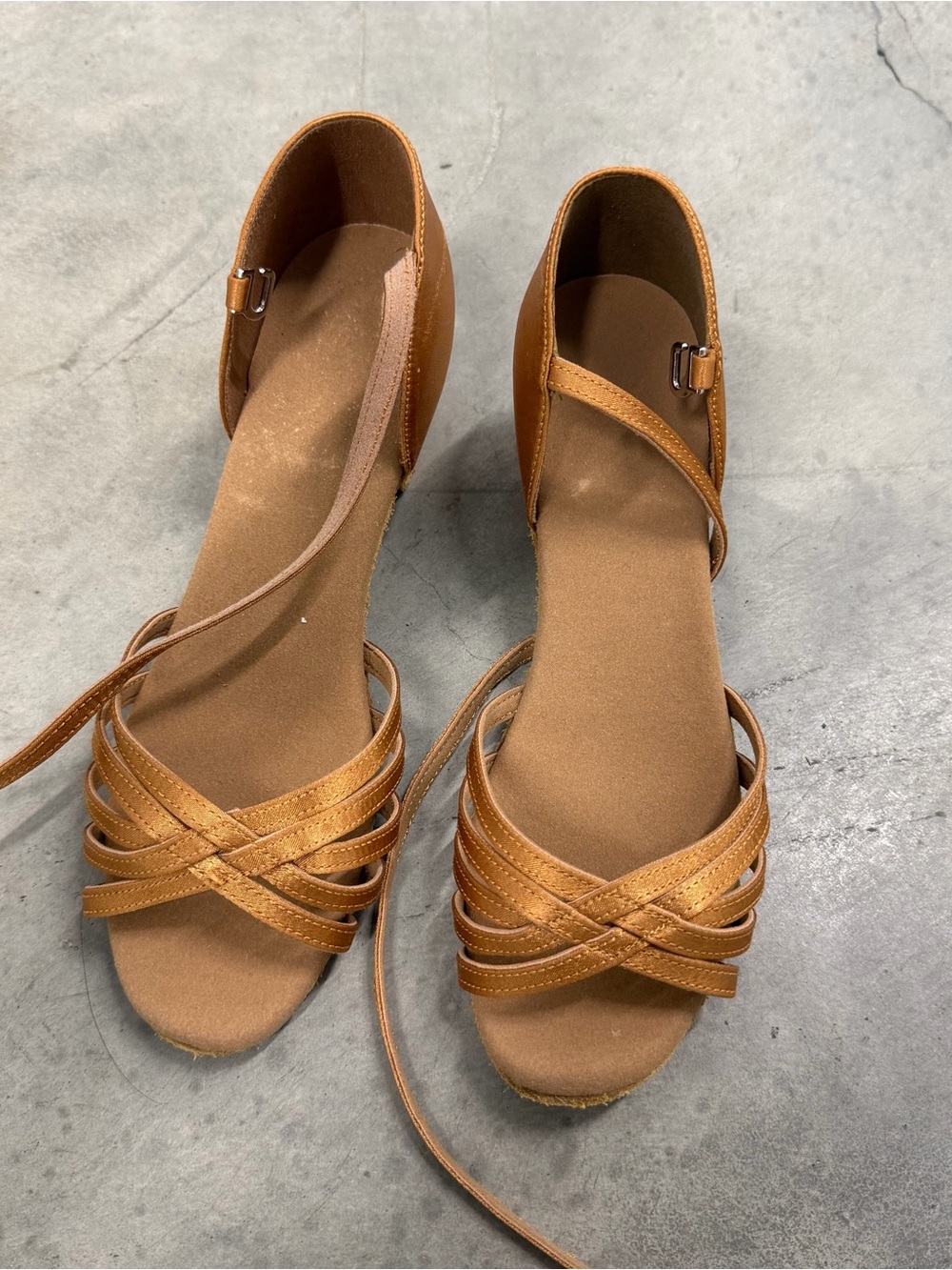 Women's Tan Strappy Dance Sandals